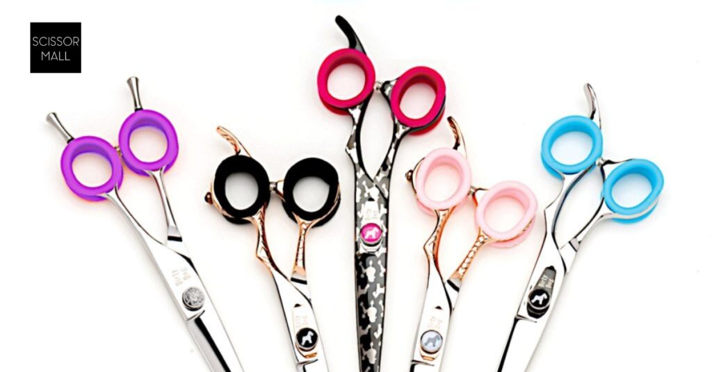 A professional hairstylist smiling while using high-quality hair shears in a modern salon 