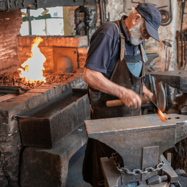 Close-up of forged steel blades illustrating durability and build quality